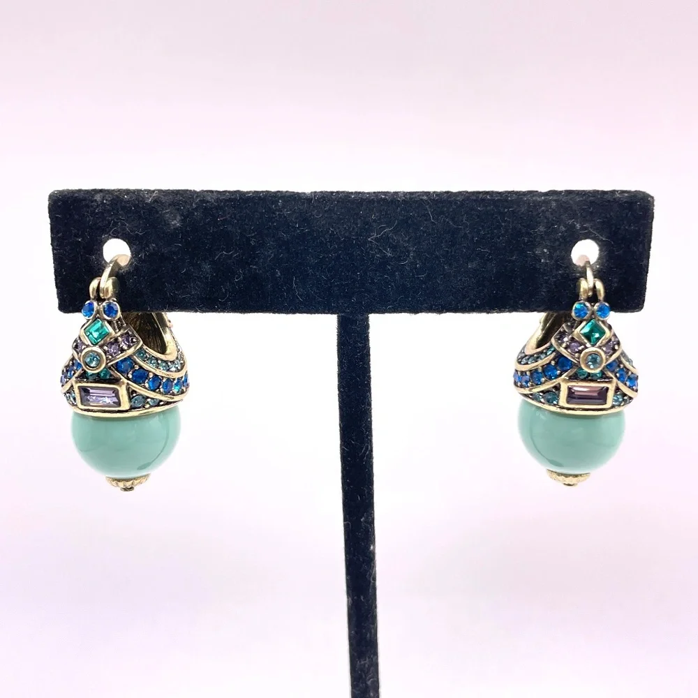 Heidi Daus Classic Edition Shades of Blue Necklace Pierced Earrings Set in Box
